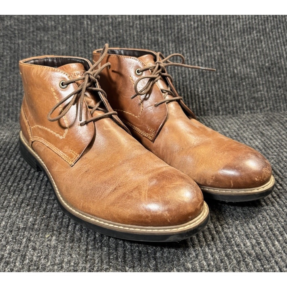Rockport Classic Break Chukka Boots Men's 9.5 W Wide Brown Leather V81656